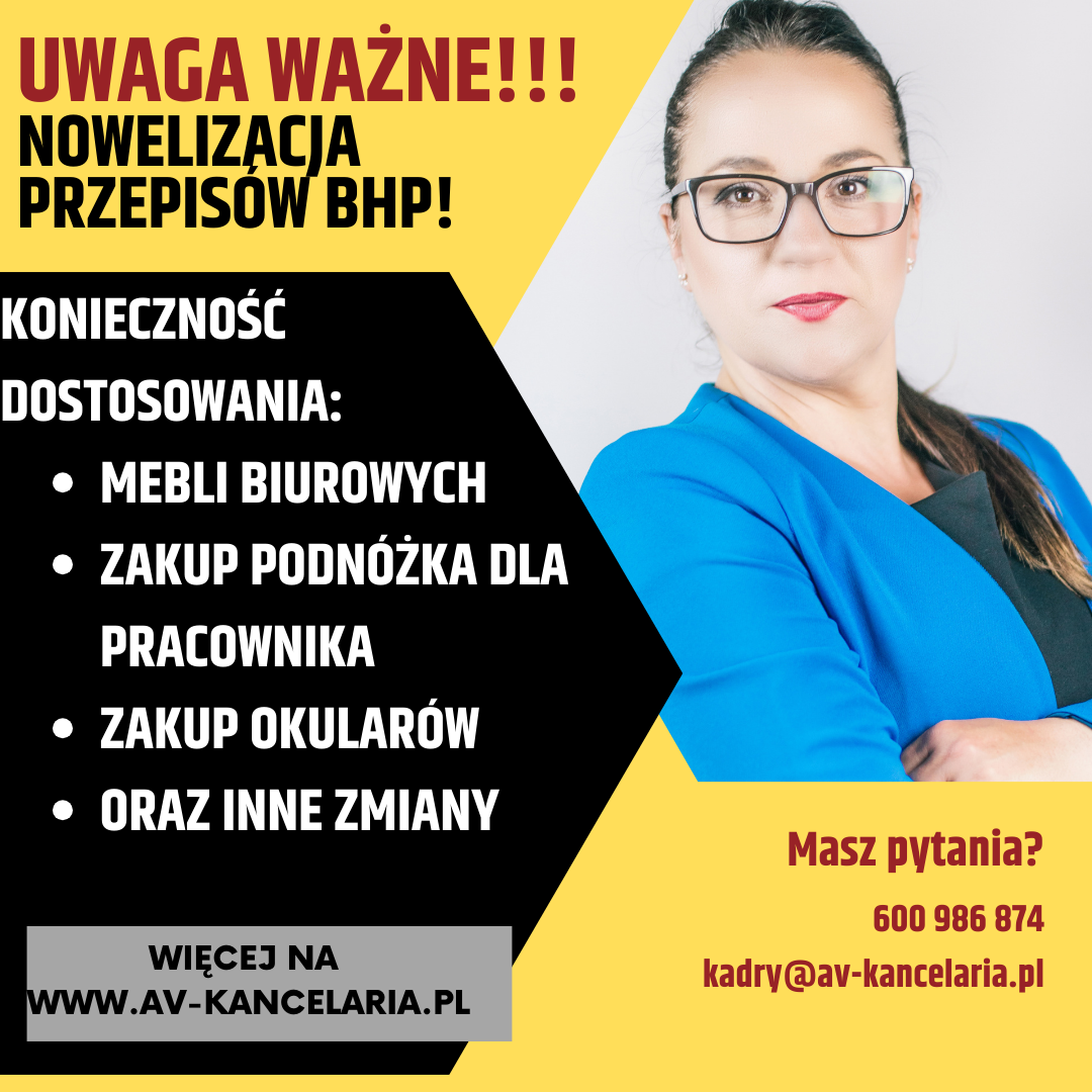 Zmiana rozporządzenia w sprawie bezpieczeństwa i higieny pracy na stanowiskach wyposażonych w monitory ekranowe